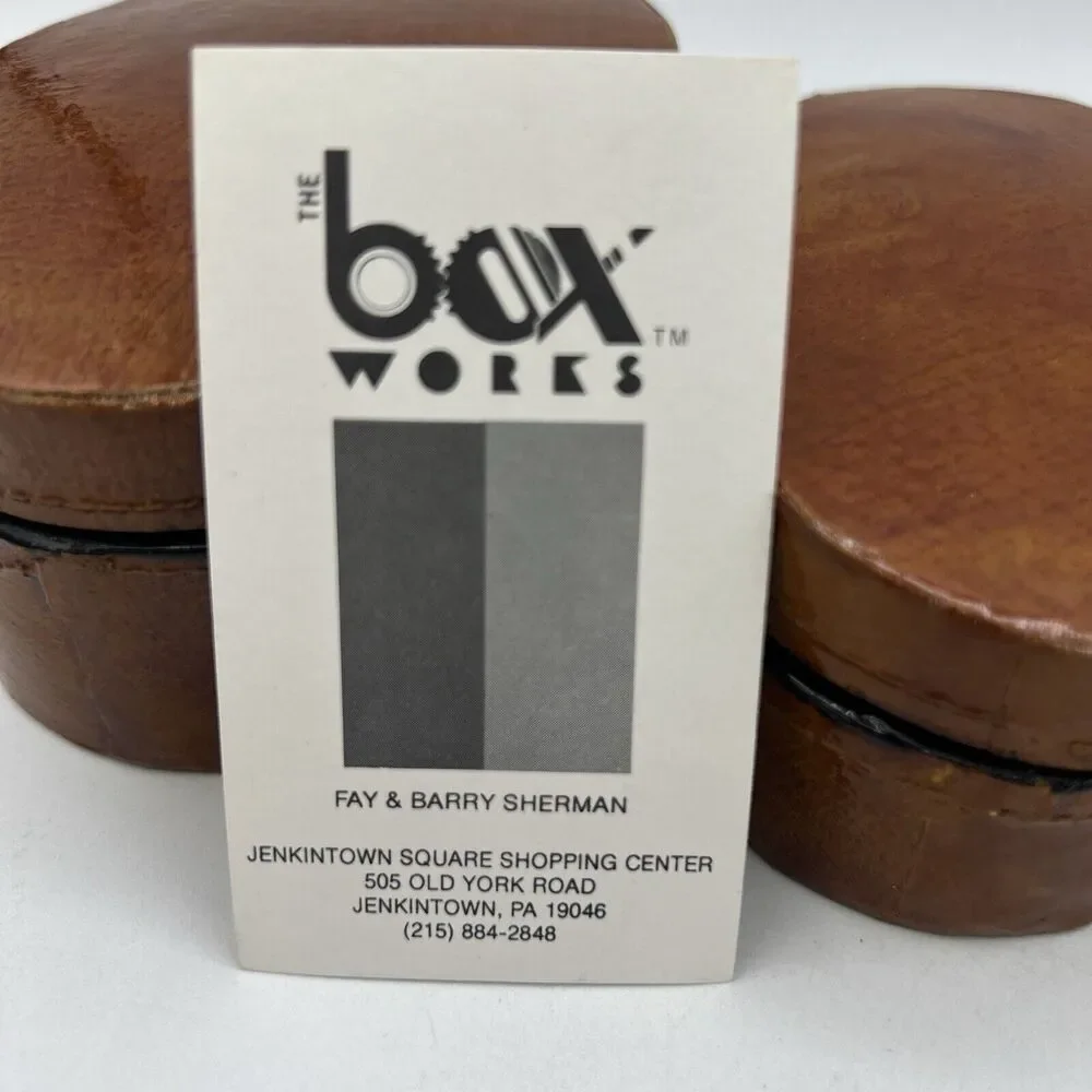 Set 3 Brown Oval Lacquer Nesting Trinket Boxes 5.25